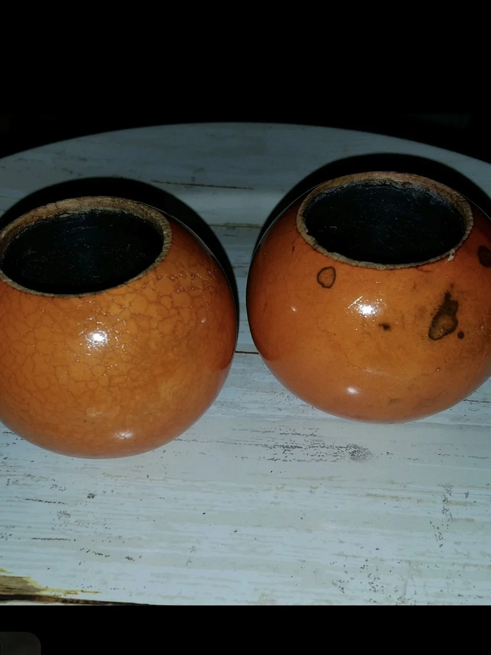 Set of 2 mini orange gourds 3